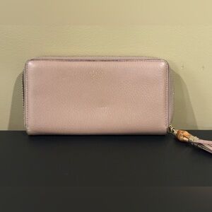 Gucci Bamboo Zip Around Continental Wallet | Mauve / Dusty Pink